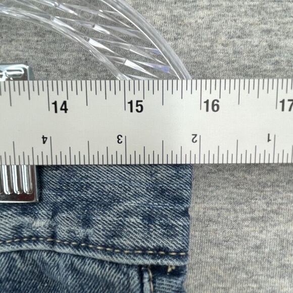 Articles of Society Jeans Womens 27 Blue Denim Mid Rise Distressed Patches - Picture 9 of 12